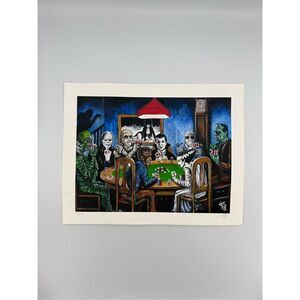 Tom Carlton “Old School Horror Card Game” Signed and Numbered Print
